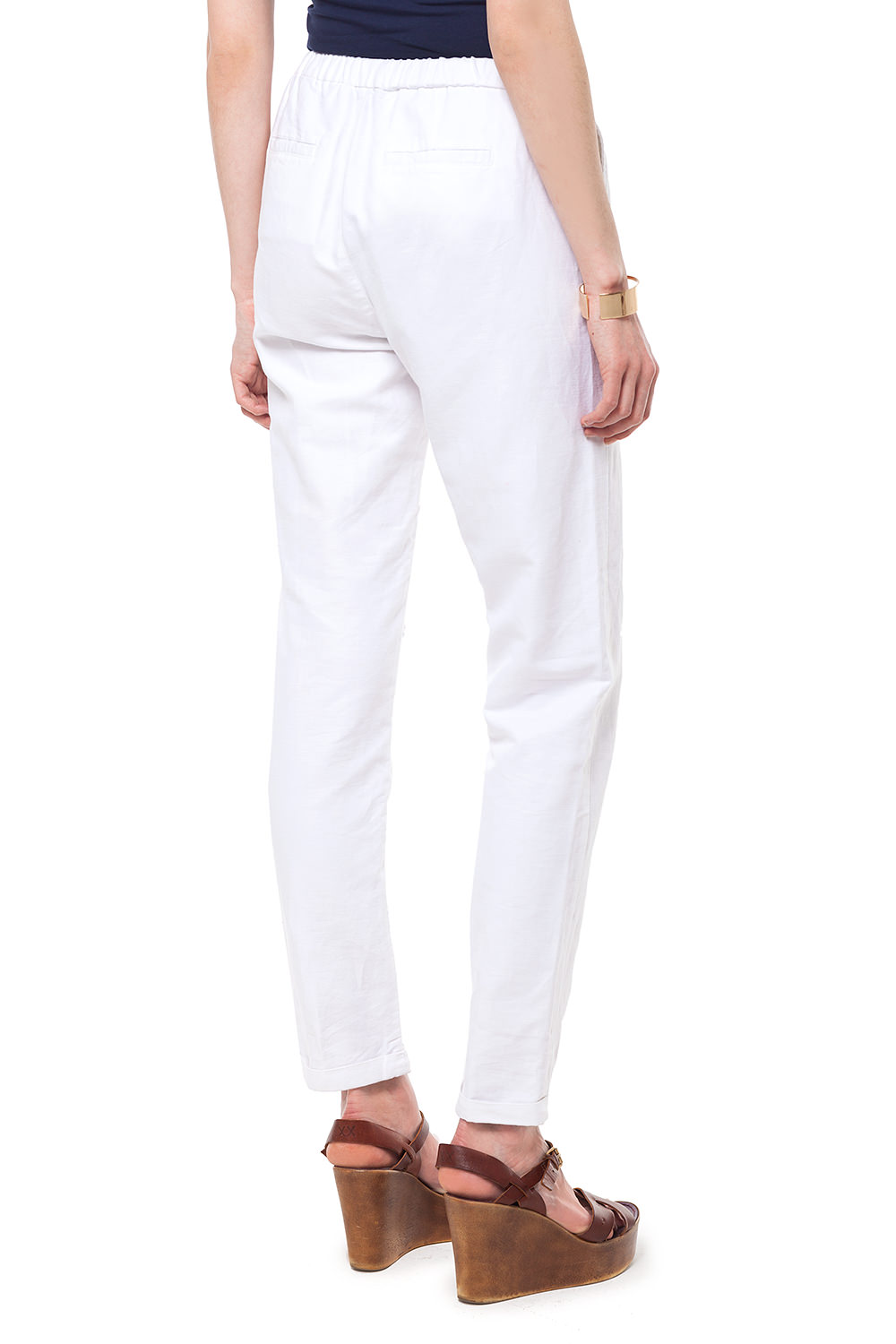 Фото товара 8992, белые льняные брюки