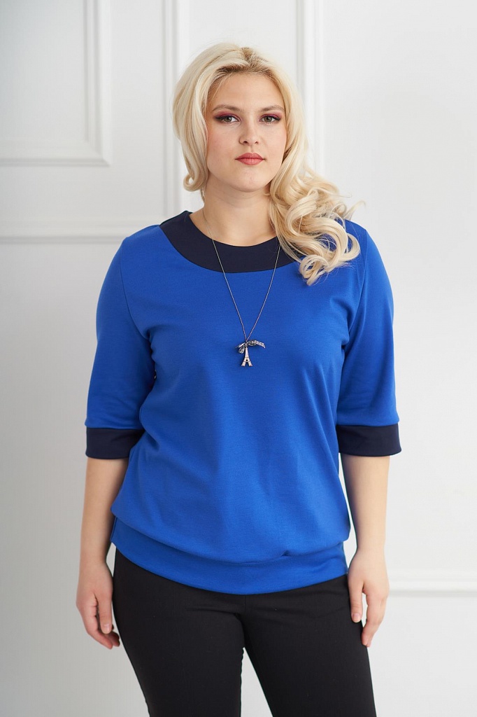 Фото товара 15706, блуза синего цвета