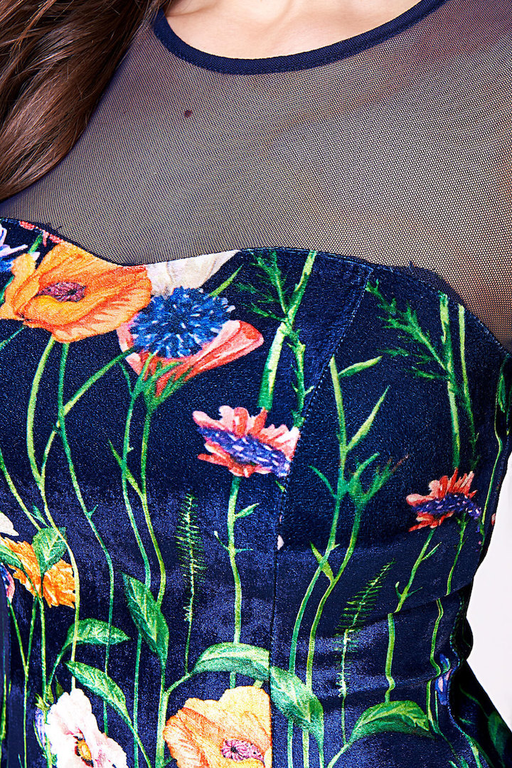 Фото товара 16379, бархатное платье с цветами